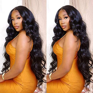Luminary 32 Inch 13x6 Lace Front Wigs Human Hair Pre Plucked Body Wave Lace Front Wigs Human Hair 180% Density Body Wave HD Transparent Frontal Wigs Human Hair Lace Front Wigs for Women