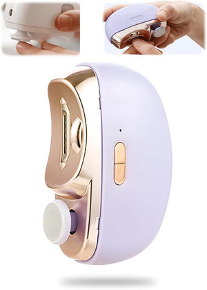 3 in 1 Automatic Electric Nail Clipper, 2025 New Electric Toe Nail Clippers with Polishing for Seniors Adults Baby, Automatic Electric Nail Clippers Nail File with LED Light &amp; Storage Box (Purple)