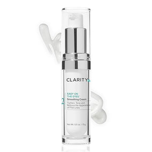 ClarityRx Easy On The Eyes Smoothing Eye Cream Natural Plant-Based Anti-Aging Under Eye Cream for Dark Circles Contains Hyaluronic Acid Paraben &amp Cruelty Free (0.5oz)