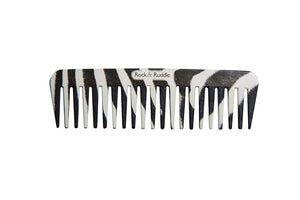 Rock &amp Ruddle Wide Tooth Comb. Perfect for Detangling Wet Hair and Applying Hair Color. Zebra Fur Design