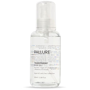 Pallure Transparent Hair Oil Treatment, To Support Thicker, Voluminous, Fuller Looking Hair, Infused with Hyaluronic Acid, Biotin, Avocado and Rosemary Oil (3.4 Fl Oz)