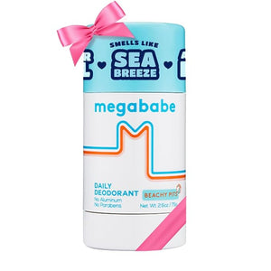 Megababe Daily Deodorant - Beachy Pits | Aluminum-Free Clear &amp Clean | 2.6 oz - 2 Pack