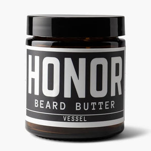 Honor Initiative Beard Butter - Leather Teakwood Bamboo - Softens &amp Conditions Beard Hairs - Only Clean &amp Simple Ingredients - 3.4 fl. oz.
