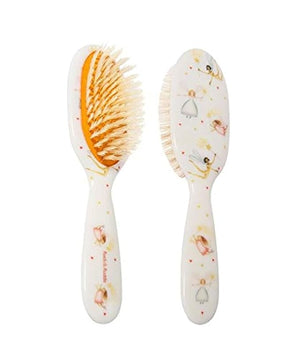 Rock &amp Ruddle Soft White Natural Boar Bristle Hairbrush for Babies and Young Children. Perfect for Fine Hair Detangling and Smoothing. Fairies Design Small