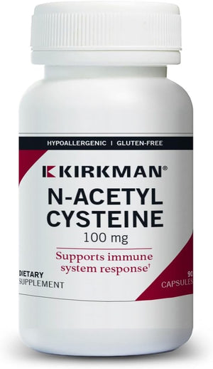 Kirkman NAC Supplement N-Acetyl Cysteine 100mg 90 Vegetarian Capsules Immune Support Supplement Antioxidant Promotes Glutathione Production Hypoallergenic Gluten &amp Casein Free