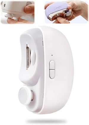 3 in 1 Automatic Electric Nail Clipper, 2025 New Electric Toe Nail Clippers with Polishing for Seniors Adults Baby, Automatic Electric Nail Clippers Nail File with LED Light &amp; Storage Box (White)