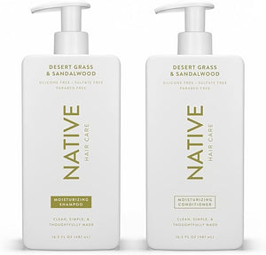 Native Desert Grass &amp Sandalwood Shampoo and Conditioner Contain Naturally Derived Ingredients | All Hair Types Color &amp Treated Fine to Dry Damaged Sulfate &amp Dye Free - 2-Pack