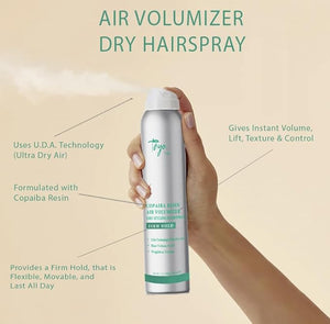 Taya Air Volumizer Flash-Drying Strong Hold Volumizing Hairspray. With U.D.A. (Ultra-Dry-Air) Spray Technology.