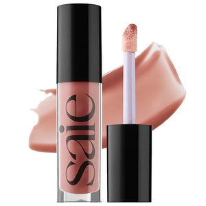 Saie Glossybounce - Hydrating Lip Gloss and Tinted Lip Oil Hybrid with Hyaluronic Acid &amp; Jojoba Oil for Non-Sticky, Ultra-Shiny, Plump &amp; Soft Lips - Everyday Makeup Essential - Dip (.17 oz)