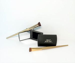 Joan Rivers Great Hair Day Root Touch Up Powder Duo - Fill-in Powder for Thicker Fuller Looking Hair (Dark Brunette)