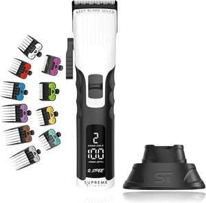 Supreme Trimmer 2Spee STC922 ? Professional Cordless Hair Clipper with Removable Blade | 210 Min Runtime 2-Speed Motor Digital Display Smooth Lever &amp Color Coded Guards
