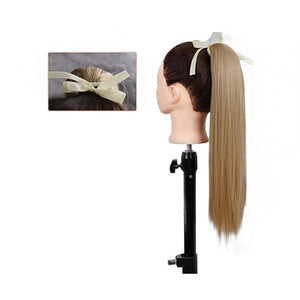 SONGCHAO Fake Hair Bun 22/34 Inch Ponytail Extension Straight Hair Wig Bow Hair Band Synthetic Ponytail Women Extra Long Hair Extensions Hair Accessories (Color : 06, Size : 34inches)