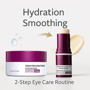 Eye Care Duo ? Calcium Volume Multi Balm Stick + Hydrogel Under Eye Patches 60ea (30 Pairs), Hydrating &amp; Smoothing Eyes Treatment, Gentle on Skin, Travel-Friendly