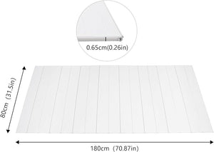 Folding Bathtub Cover PVC Bathtub Protector with Heat Retention Waterproof Tray for Flat Bathtubs Adjustable Dust Prevention White 70.87 x 31.5