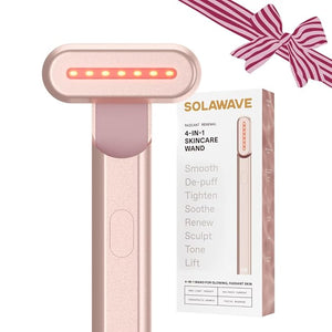 Solawave 4-in-1 Red Light Therapy Wand for Face &amp Neck | Beauty Device with Galvanic Current Massager &amp Warmth | Anti-Aging Wrinkle Reduction Skin Tightening Depuffing &amp Rejuvenation (