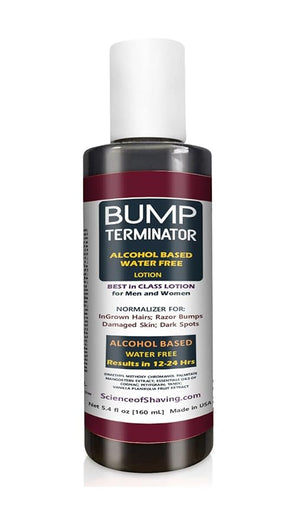 BUMP Terminator Fast Acting Alcohol BASED Water Free Anti Razor Bumps Ingrown Hair Skin Treatment for Face Neck Bikini Area Legs &amp Back Of Head Bumps Remover Unisex Lotion 5.4 fl oz