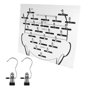 Hair Extension Hanger Carrier Tape in Placement Board Hair Display Holder Rack with 2Pcs Hanging Hook Clips Hairpin Hair Styling Too for Tape in Hair Extensions