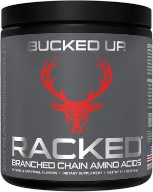 Bucked Up- BCAA RACKED¢â Branch Chained Amino Acids | L-Carnitine, Acetyl L-Carnitine, GBB | Post Workout Recovery, Protein Synthesis, Lean Muscle BCAAs That You Can Feel! 30 Servings (Blood Raz)