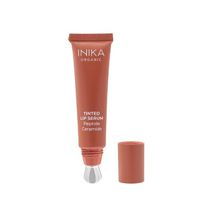 INIKA Organic Tinted Lip Serum | Ceramide + Peptide Infused, Sheer Wash of Color, Plumps, Softens, Smooths, Hydrates + Repairs. Natural &amp; Vegan (Rosewood)