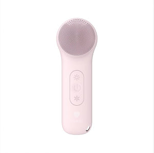 Riki Radiant Electric Silicone Face Scrubber - 2-in-1 Facial Rotating Vibrating Exfoliating Brush - Waterproof &amp Portable Rechargeable for Cleaning Exfoliation Massage for Men &amp Women (Pi
