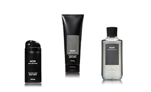 Bath and Body Works Noir Men's Collection 3 Piece Set Includes 3.7 oz Deodorizing Body Spray 8 oz Ultra Shea Body Cream 10 oz 2-IN-1 Hair &amp Body Wash