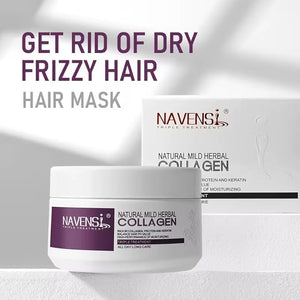 Navensi Natural Mild Herbal Collagen Triple Treatment Hair Care Moisturizing with Protein and Keratin pH Balancing hair mask. 16.9 floz