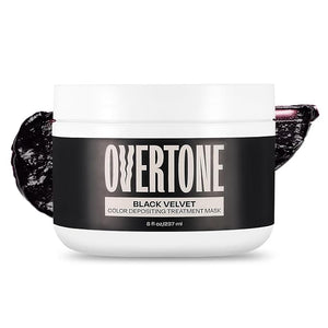 Overtone Semi Permanent Hair Color Conditioner Black Velvet 8 oz Nourishing Damage-Free Color Depositing Mask for All Hair Types with Shea Butter &amp Coconut Oil Vegan &amp Cruelty-Free