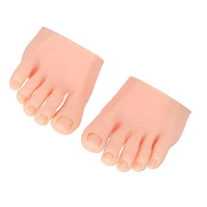 1 Pair Practice Fake Foot Flexible Movable Soft Silicone Fake Foot Prosthetic Manicure Tool For Nails Training Display Silicone Prosthetic