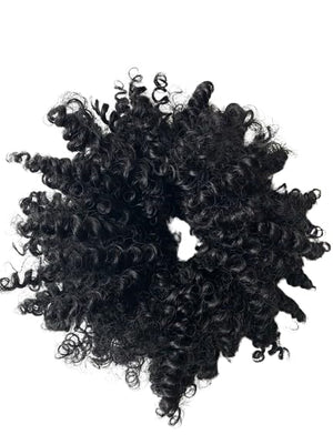 Generic Afro Puff Ponytail | Short Kinky Curly Afro Ponytail Synthetic Hair Puffs - Natural ponytails for black women - Scrunchie Ponytail African American Hair Piece Wig (Black)