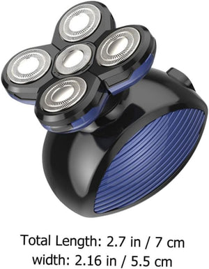 USB Rechargeable Beard Clippers with Five Heads Multipurpose Hair Removal Trimmer for Men Compact Electric Shaver for Face and Head Grooming Portable Household Trimmer in Blue