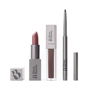Rinna Beauty Icon Lip Kit - Sasha- All-in-one Lip Kit Includes Lipstick, Lip Gloss, Lip Liner - DEEP WINE look - Vegan, Long-lasting, Anti-aging &amp; Moisturizing, Cruelty-Free - 1 each
