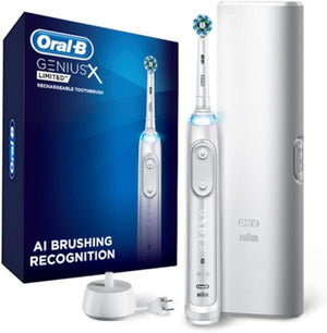 Oral-B Genius X Limited Rechargeable Electric Toothbrush with 1 Replacement Brush Head Travel Case White