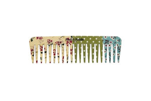 Rock &amp Ruddle Wide Tooth Comb. Perfect for Detangling Wet Hair and Applying Hair Color. Pink Blossom Design