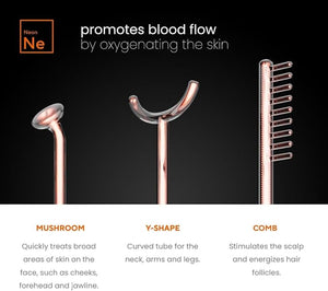 NuDerma Professional Skin Therapy Wand - Portable Skin Therapy Machine with 6 Neon &amp Argon Wands ? Boost Your Skin ? Clear Firm &amp Tighten