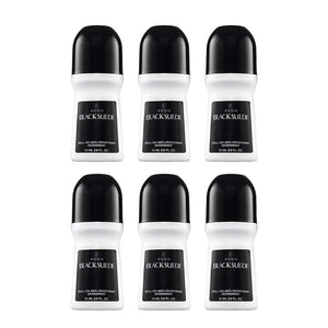 Avon Deododorant Men's Roll-on Black Suede Anti-Whitening Non-Staining Quick-Drying Formula 2.6oz/75ml. Pack of 6