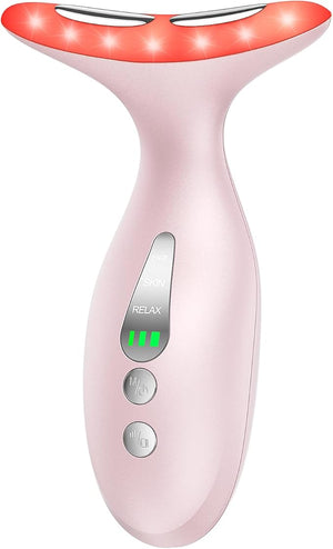 Neck Massager ? Portable Facial/Neck Massager with Constant Temperature Heat Therapy and Vibration Massage. USB Rechargeable Three Adjustable speeds. Relieves Fatigue and aids in Skincare Absorption