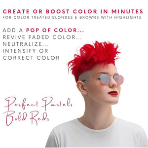 Watercolors by Tressa INTENSE 3-in-1 Color Depositing Shampoo Semi Permanent Hair Color Hair Dye Shampoo for Curly Dry and Normal Hair 8 fl oz - RED