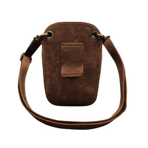 Scissors Pouch Cowhide Leather Salon Barber Hairdressing Scissors Holster Hair Stylist Tools Bag Comb Shear Holster Waist Shoulder Belt (Brown)