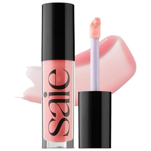 Saie Glossybounce - Hydrating Lip Gloss and Tinted Lip Oil Hybrid with Hyaluronic Acid &amp; Jojoba Oil for Non-Sticky, Ultra-Shiny, Plump &amp; Soft Lips - Everyday Makeup Essential - Kiss (.17 oz)
