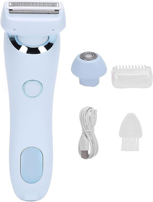 Electric Hair Trimmer - Hair Removal Device for Women with 800mAh Battery Bikini Trimmer Underarm Electric Shaver for Smooth Full Body Care (Blue)