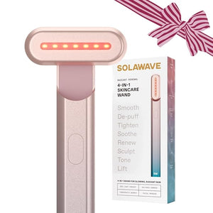 Solawave 4-in-1 Red Light Therapy Wand for Face &amp Neck | Beauty Device with Galvanic Current Massager &amp Warmth | Anti-Aging Wrinkle Reduction Skin Tightening Depuffing &amp Rejuvenation (