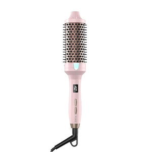 K&ampK Thermal Brush Heated Round Brush - Blowout Look Volumizer with 1.7 inch Heated Round for Hair Styler Tool Hair Straightener and Curler 2 in 1 Dual Voltage Temperture Contronal (Pink 1.7 Inch)
