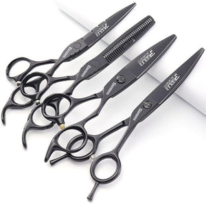 SHARONDS 6 Inch 440C High Hardness Stainless Steel Hair Scissors Hair Salon Hair Stylist Cutting Thinning Tool Barber Special (scissors set) (6 inch 4pc-A)