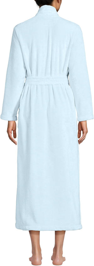 Lands' End Women's Cozy Plush Long Wrap Robe