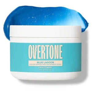 Overtone Semi Permanent Hair Color Conditioner Blue Lagoon 8 oz Nourishing Damage-Free Color Depositing Mask for All Hair Types with Shea Butter &amp Coconut Oil Vegan &amp Cruelty-Free