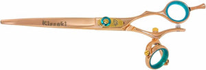 Kissaki Hair Scissors Gokatana 7.0 inches Double Swivel Rose Gold B Titanium Hair Cutting Shears