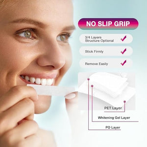 Peroxide Free Teeth Whitening Strips 14 Treatments - New Gentle Formula for Sensitive Teeth. Deep Stain Removal - Coconut Oil, Sage, Lemon Peel, Dead Sea Salt for Beautiful Bright Smile. (28 Strips)