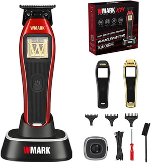 WMARK Professional Cordless Detail Hair Trimmer for Men &amp; Barbers - 10,000 RPM Maglev Motor, DLC Blade, Rechargeable Electric Clipper with Repair Tools NG-XT1