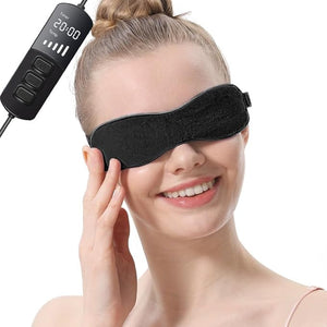 Aroma Season Heated Eye Mask for Dry Eyes Warm Eye Compress with Flaxseed Graphene FIR for MGD Dry Eye Syndrome Chalazion Blepharitis Treatment Steam Moist Heat Therapy to Unclog Glands (Black)
