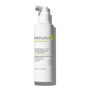 Replenix Glycolic Acid Resurfacing Facial Cleanser Gentle Medical Grade Exfoliating Face Wash for Skin Discoloration (6.7 fl. oz)
